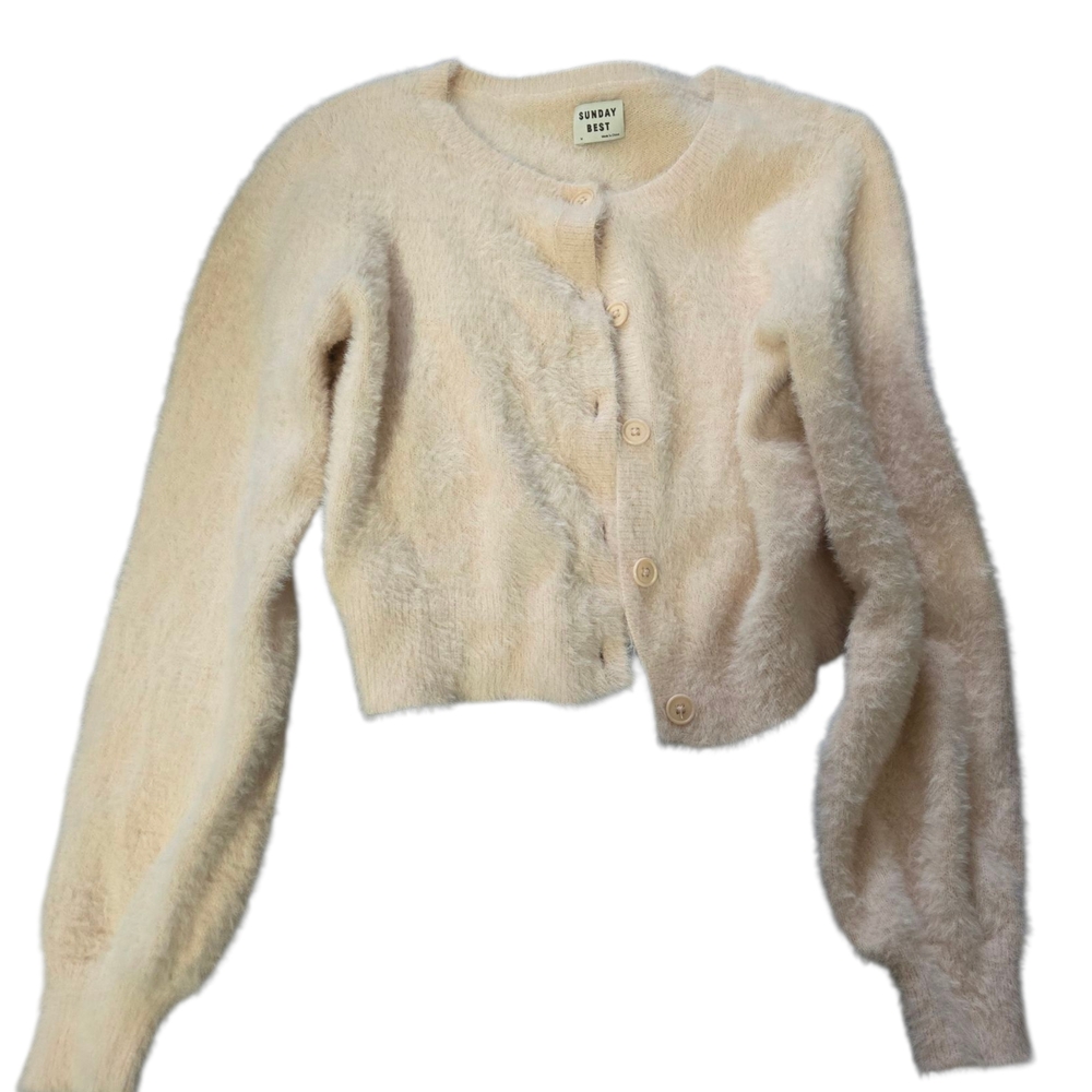 Aritzia Sunday Best Cream Button-Up Cardigan